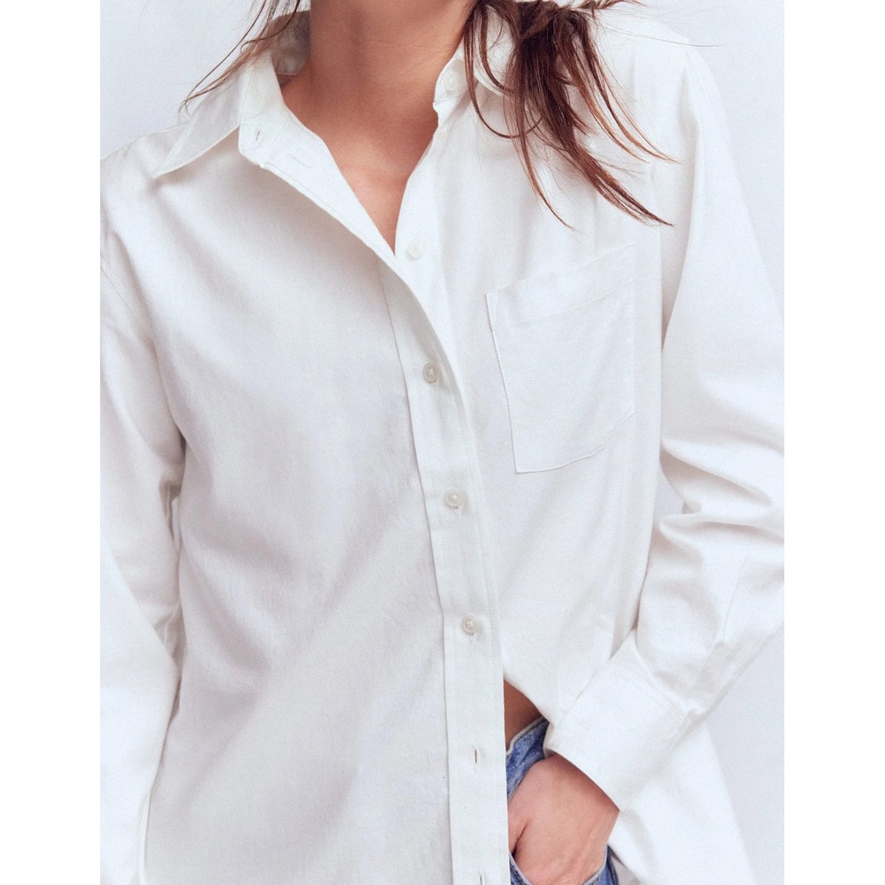 Boden Sadie Relaxed Cotton Shirt Women 20-22 White Long Sleeve Button Down T1737